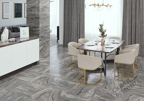 Фото Керамогранит лаппатированный Alma Ceramica Аркадия GFU04ARC70L серый 600*600*9 – купить в Хабаровске: цена, описание, фото. Интернет-магазин 2