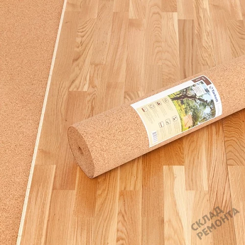 Фото Подложка рулонная Amorim пробковая, GO4CORK NATURE 2-5 мм под ламинат и паркет бежевая – купить в Хабаровске: цена, описание, фото. Интернет-магазин 6